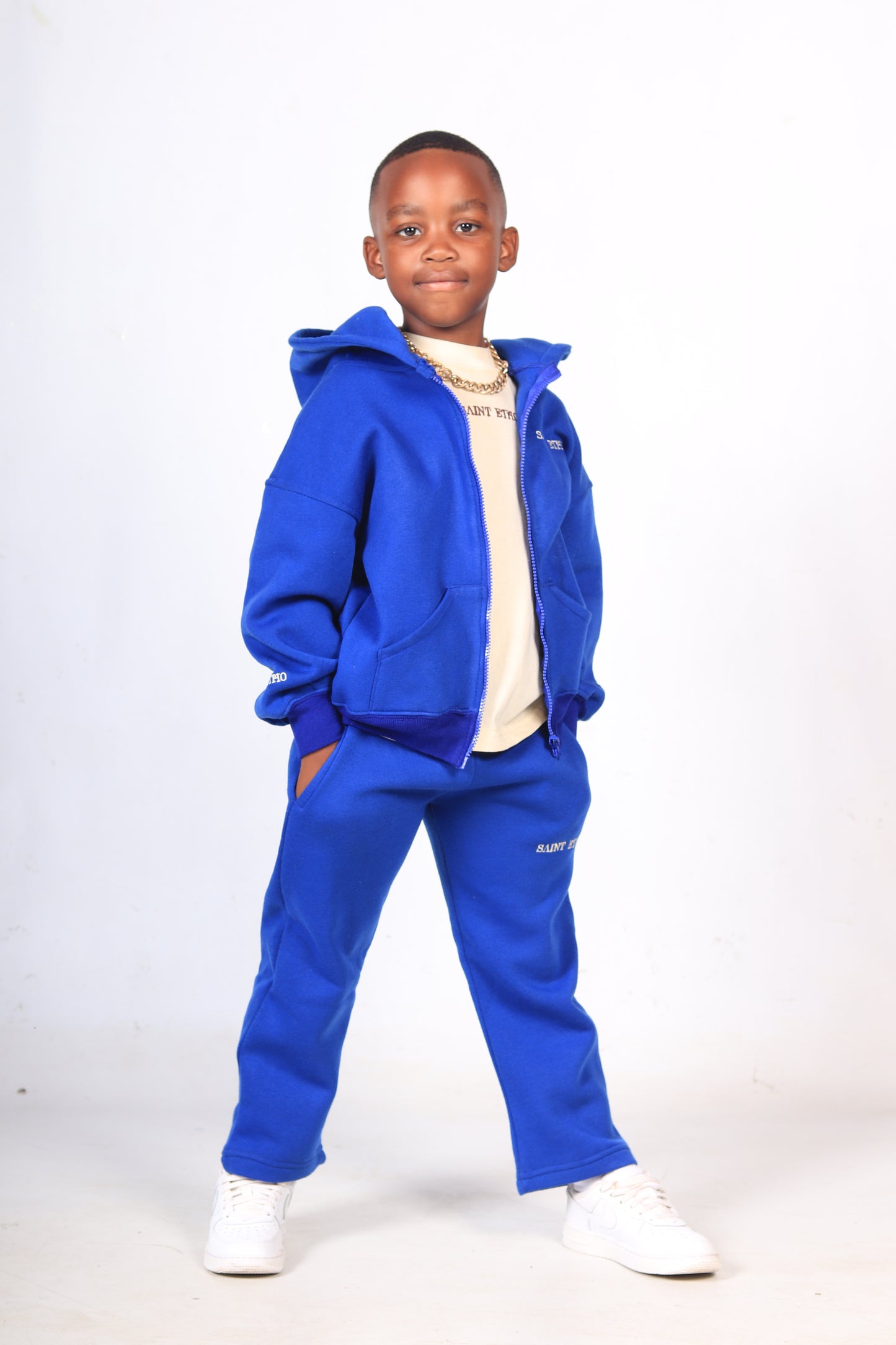 Royal Blue Zip Hoodie and Straight Leg  Pants Set (Copy)
