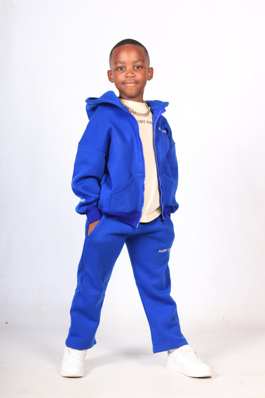 Royal Blue Zip Hoodie and Straight Leg  Pants Set (Copy)