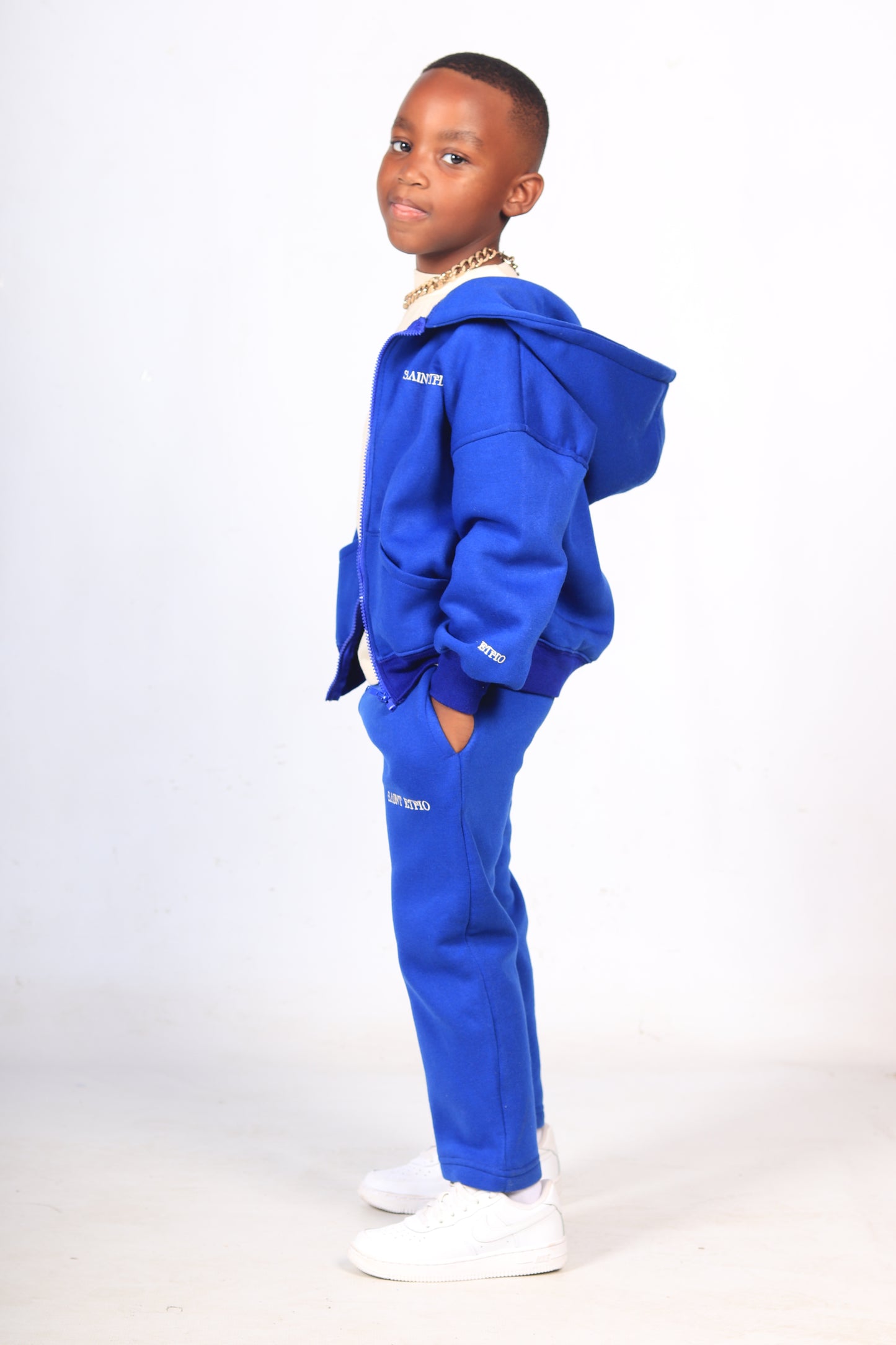 Royal Blue Zip Hoodie and Straight Leg  Pants Set (Copy)