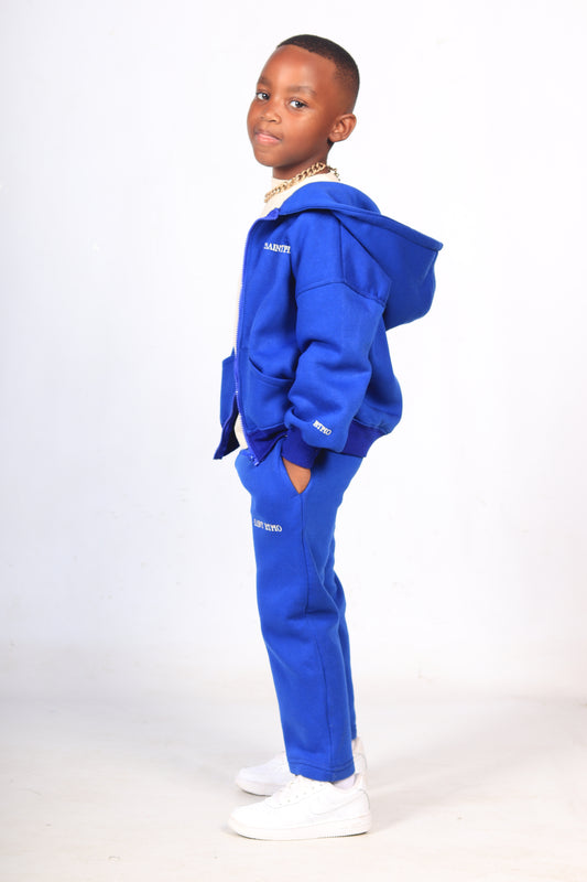 Royal Blue Zip Hoodie and Straight Leg  Pants Set (Copy)